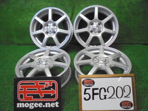 5FG202 AL2)) 送料無料 美品 Weds Treffer 15インチアルミホイール4本セット F15×4J R15×5J 100×4H +35 三菱 アイ用