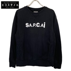 A.P.C. アーペーセー ×sacai 21SS ブラック コットン コラボレーションロゴ Tani Sweatshirt ブラック S トップス コットン メンズ 中古