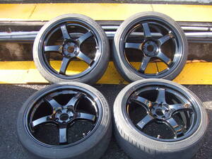 美品！RAYS gramLIGHTS GL-57CR ZN6の86で使用　18×8　1/2J OF45 PCD100 5本セット　225-40-18　ＢＲＺ／レガシィ／インプレッサ/プリウス