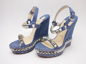 Christian Louboutin クリスチャンルブタン CATACLOU 140 JEANS　ウェッジソール　靴 サイズ36　レディース　未使用　送料無料【質屋出品】