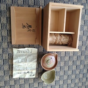 新品、伊賀茶器、ぐい呑みにも…。 陶器、煎茶向き。