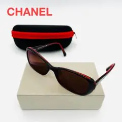 CHANEL シャネル サングラス メガネ 度入り ケース付き 赤 レッド