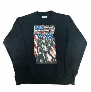 KISS キッス トレーナー 2XL オーバーサイズ 黒 ブラック ジーンシモンズ ロック アメカジ ストリート 古着 シマムラ バンド H&M Tシャツ 