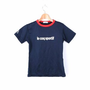 ルコックスポルティフ 半袖 Tシャツ メッシュ スポーツウエア トップス レディース Mサイズ ネイビー le coq sportif