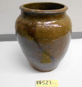 早苗523「真作」明治期　古越前広口壷　傷なし　花器　花入れ　実用インテリア　浮草、メダカ入れ　蓮鉢　越前蔵うぶだし