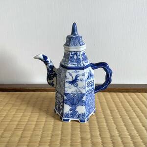 大清雍正年製 水注 ポット 染付 青花 高さ：16cm　中国美術 唐物