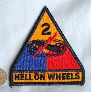 実物 米陸軍 第2機甲師団 徽章 SSI パッチ メロウエッジ 未使用 （アメリカ軍 米軍 HELL ON WHEELS