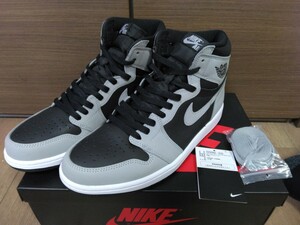 エア ジョーダン1 NIKE AIR JORDAN 1 RETRO HIGH OG SHADOW2.0 BLACK/LIGHT SMOKE GREY-WHITE US10.5 28.5cm 国内正規品 555088-035 黒灰白