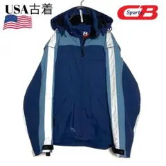 90s USA古着 CB SPORTS テック系 肉厚マウンテンパーカー  XL