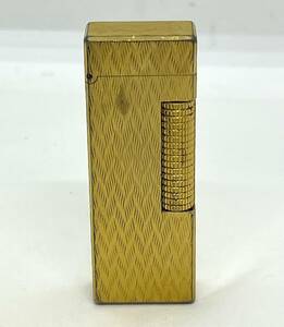 中古　Dunhill　ダンヒル　ガスライター　喫煙具　ゴールドカラー　ローラーガスライター　着火確認/4604①‐7