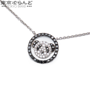 101744216 キーリン Qeelin BoBo パンダモチーフ ネックレス ホワイトゴールドxブラック 黒 K18WG ダイヤモンド 0.455ct 仕上済