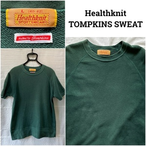 Healthknit LIGHT WEIGHT TOMPKINS SWEAT L 40-42 ヘルスニット トンプキンス ラグランスリーブ 半袖クルーネック スウェット