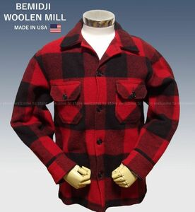 ■Made in USA BEMIDJI WOOLEN MILLS ベミジ ウールシャツジャケット (M)　バッファローチェック ■