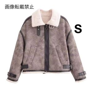 vintage ヴィンテージ レトロ ボア ムートンコート アウター Sサイズ レディース ★ZARA 好きな方に★2024 A/W 冬新作 新品未使用★