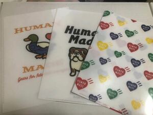 HUMAN MADE ヒューマンメイド クリアファイル 3枚 ハート 犬 カモ