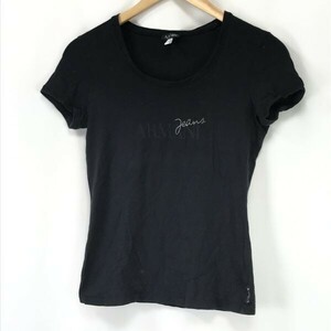 ジョルジオアルマーニジャパン正規代理店タグ☆ARMANI JEANS☆半袖Tシャツ【USA-XS(日本レディースS程度/黒/black】Tops/Shirts◇cBH870-a