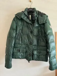 MONCLER ダウンジャケット ダークグリーン フード付き　サイズ0