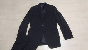 美品175cmW82cm★THE SUIT COMPANY★美シルエット★2Bフォーマルスーツ黒/ブラック冠婚葬祭礼服喪服結婚葬式儀法事★スーツカンパニー