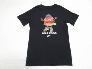 NIKE ジュニア 半袖 Tシャツ ハンバーガー 黒 ブラック 140 S ナイキ キッズ s/s Tee SOLE FOOD プリント DO1828-010