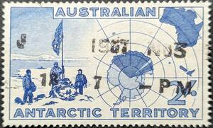 【外国切手】 オーストラリア領アトランティック諸島 1957年03月27日 発行 ベストフォールドヒルズでの遠征-1 消印付き