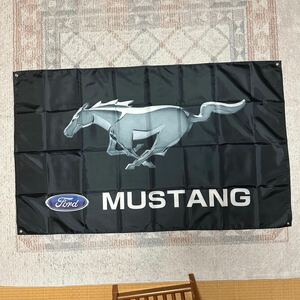 訳あり マスタング 特大フラッグ 127 ガレージ装飾 旗 タペストリー ガレージフラッグ MUSTANG フラッグ ロゴ ポスター 車 アメリカ バナー