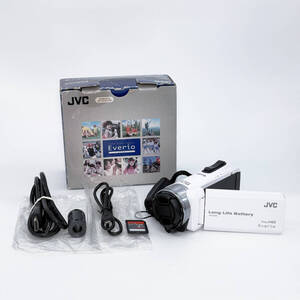 ◆美品 動作確認済み◆ JVC Everio エブリオ GZ-F117-W ビデオカメラ ホワイト ハイビジョン メモリ ムービー 2016年製 付属品あり