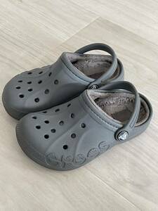 ■激安■crocs/クロックス■ボア付きサンダル■キッズ 子供用◎C12/18.5cm◎グレー