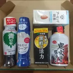 食品5点セット(ドレッシング、スープ、タレ、飲料)