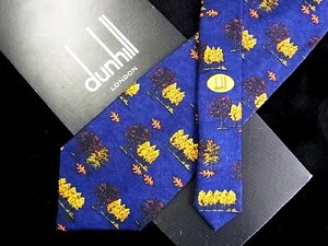 ♪今週の特売980円～♪2276♪状態並品【dunhill】ダンヒル【樹木 葉っぱ 植物 柄】ネクタイ♪