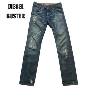 1円〜 DIESEL ディーゼル WASH 0835E BUSTER デニム パンツ ジーンズ クラッシュデニム　ダメージ加工 ボタン止め イタリア製 スリム