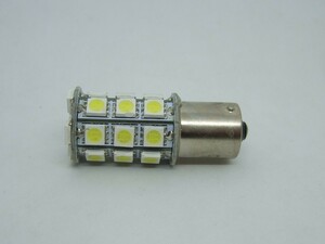 ＜ LEDS03Ｗ-005＞ LEDシングル球 　27SMD-LED　ウインカー・ポジション　（白色・6000Ｋ）