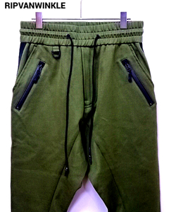 M ¥46,200【RIPVANWINKLE LINE JERSEY PANTS 23-24AW Khaki リップヴァンウィンクル ライン ジャージーパンツ チェリーサンバースト 】