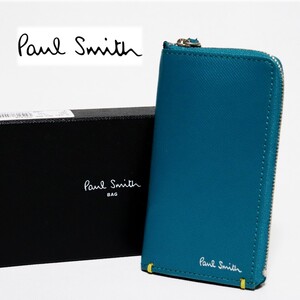 《Paul Smith ポールスミス》箱付新品 L字ファスナー式 レザーマルチケース ウォレット 男女兼用 プレゼントにも S1140