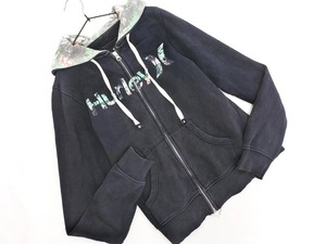 Hurley ハーレー 裏起毛 ジップアップ パーカー sizeM/黒 ◇■ ☆ ekb4 レディース