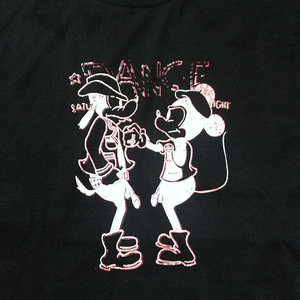 送込【COW BOYS 】DANCE/セディショナリーズ風 /ブラック★選べる5サイズ/S M L XL 2XL/ヘビーウェイト 5.6オンス