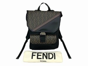 FENDI / フェンディ バックパック リュックサック ズッカ柄 ユニセックス ブラック/ブラウン