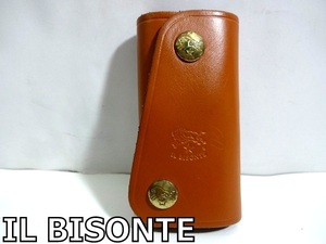 X4L016◆本物◆ イルビゾンテ IL BISONTE 本革レザー ブラウン 4連 キーケース