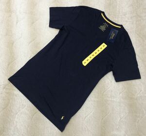 新品★POLO RALPH LAUREN★ポロ ラルフローレン 半袖 Tシャツ S（M～L位） 紺系 Vネック V首 コットン インナー 821670