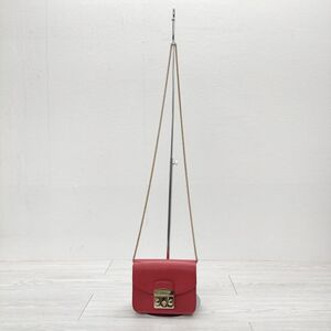 Furla レザー チェーンバッグ ミニ ショルダーバッグ レッド フルラ 4-0221G 230288