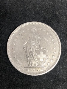 スイス 2フラン ヘルヴェティア女神立像 1979年製硬貨・コイン 貨幣・ヨーロッパ