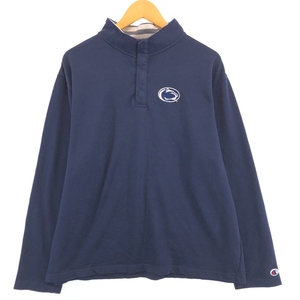 古着 チャンピオン Champion ハーフスナップ ボトルネック ロングTシャツ ロンT メンズL /eaa432755 【SS2409_10%】