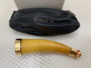 ☆1000円スタート☆ クジラ　鯨歯 パイプ 煙管 喫煙具 タバコ 　現状品　◆27199