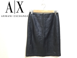 アルマーニ レザー スカート レディース6 黒ブラック　本革ARMANI EXCHANGE *4