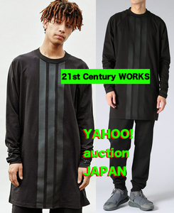 Y-3 3本ライン 長袖 ロング カットソー 黒 M