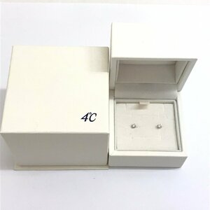 中古美品 4℃ ヨンドシー ピアス Pt900 プラチナ 重量0.5g ダイヤ付き 0.065ct 0.066ct 2石 ブランド ファッション 質屋出品