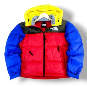 新品◆THE NORTH FACE◆NUPTSE ヌプシ ハイブリッド RDSグースダウン フーディー ダウンジャケット XL 赤◆ノースフェイス◆J3138