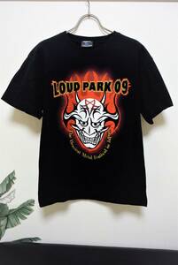 【VE-04】LOUD PARK 09 ラウドパーク 半袖 日本史上最大メタル・フェス イベント プリント Tシャツ 黒 ブラック M 美品