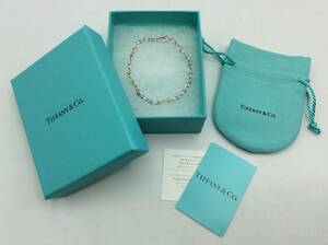 J35♪ TIFFANY＆Co ティファニー ハードウェア ブレスレット Ag925 シルバー 総重量約6.62ｇ マイクロ リンク アクセサリー 箱付き ♪