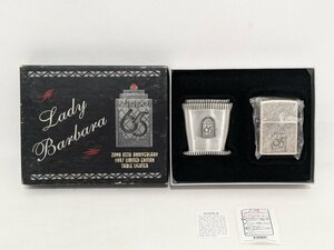 【未使用品】ZIPPO ジッポー オイルライター 65周年記念 Lady Barbara レディーバーバラ 卓上型 97年製 USA製 ケース付き 喫煙具