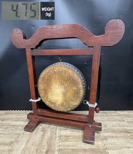 EY11-20 現状品 和太鼓 平太鼓 吊太鼓 太鼓 木枠 直径約34cm バチ付き | 時代物 伝統工芸 和楽器 打楽器 祭り 保管品